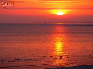 Charlotte Beach Sunrise - View To Pier